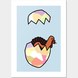 Funny Easter Egg with Thanksgiving Turkey Posters and Art